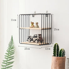 Load image into Gallery viewer, Hot Wooden Gold Storage Racks Hanging Decor Storage Box Flower Pot House Storage Rack Wall Book Figurines Display Crafts Shelves