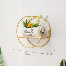 Load image into Gallery viewer, Hot Wooden Gold Storage Racks Hanging Decor Storage Box Flower Pot House Storage Rack Wall Book Figurines Display Crafts Shelves